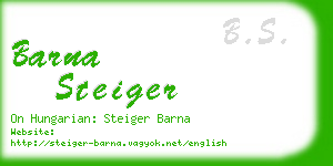 barna steiger business card